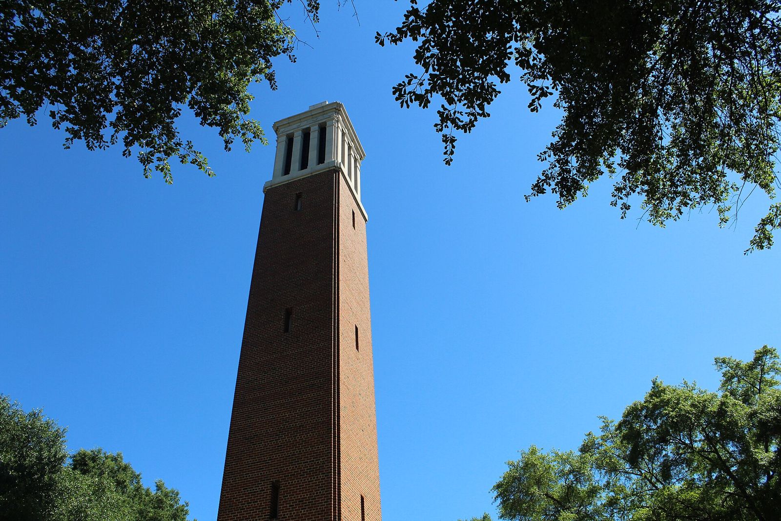 Denny Chimes, the brick bell tower on the Quad at the University of Alabama in Tuscaloosa