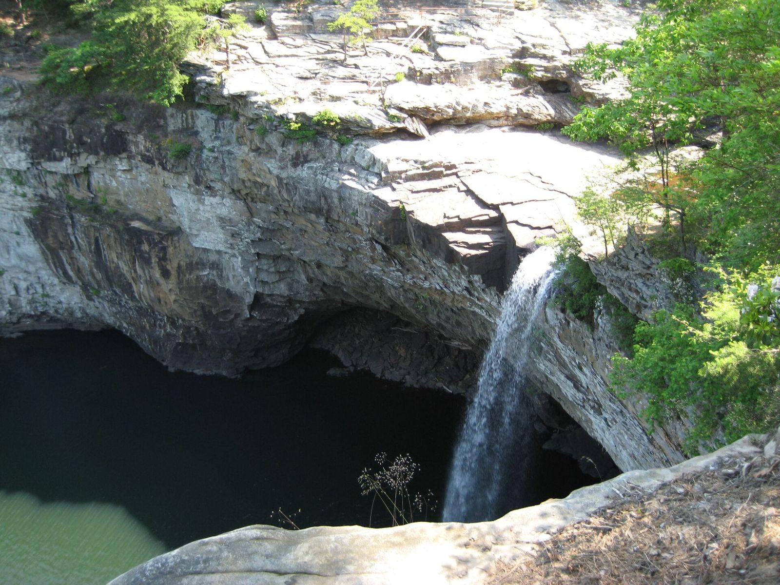 DeSoto Falls pouring over a rock ledge into a pool near Mentone in northeast Alabama