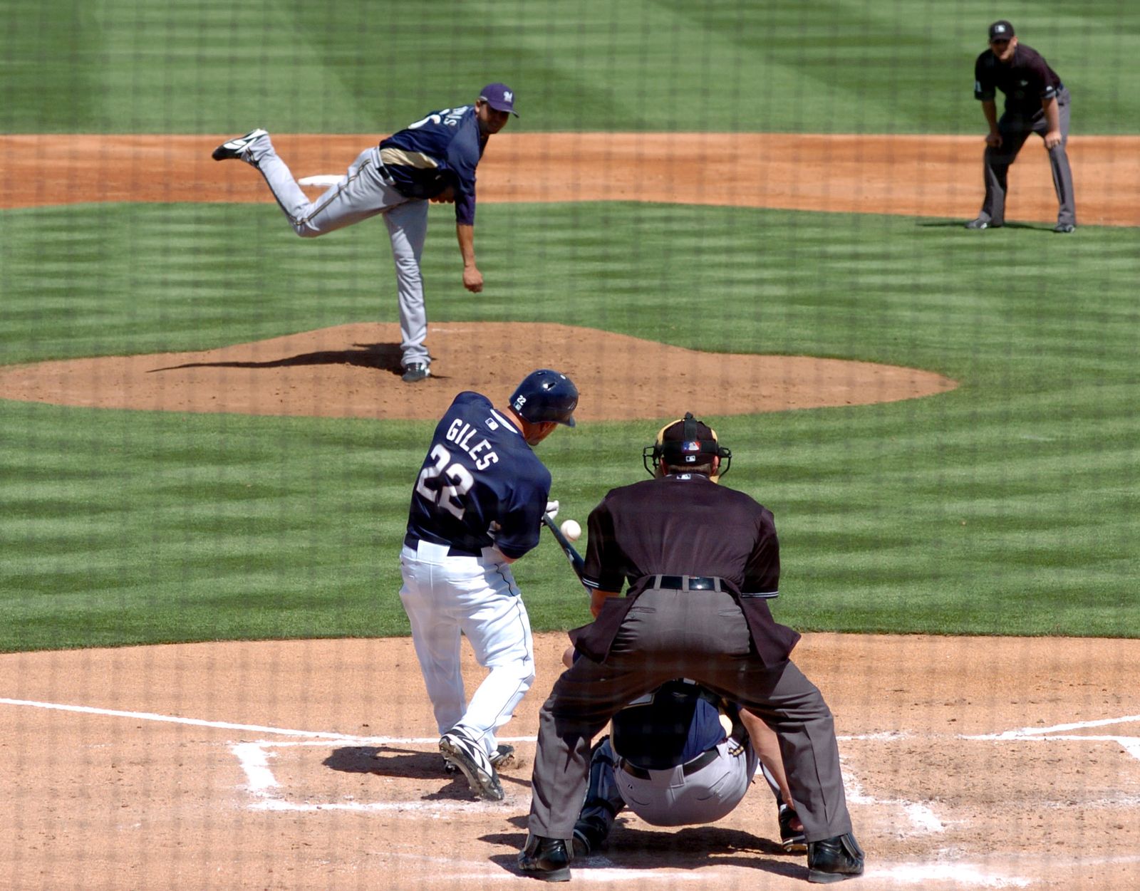 A spring training baseball game between the Brewers and the Padres at the Peoria Sports Complex in 2007