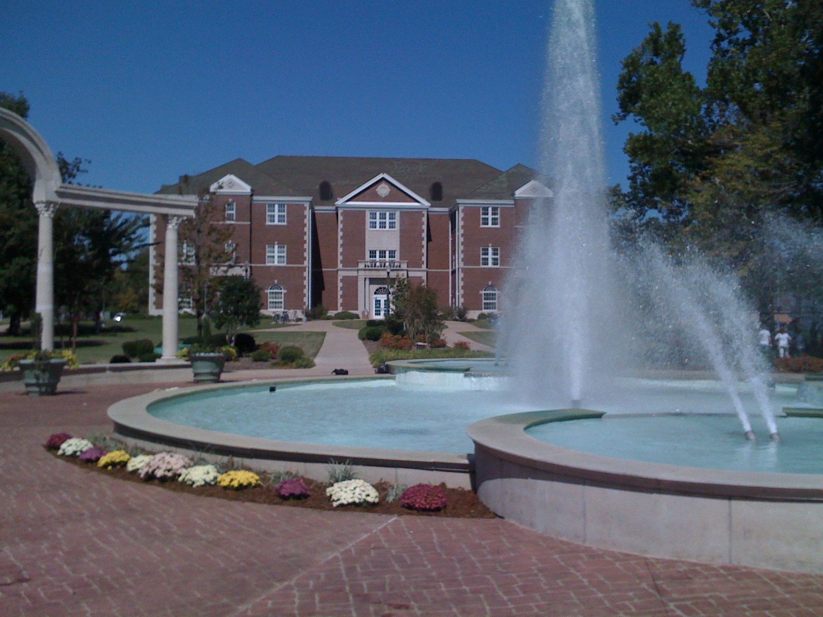 Harding Plaza at the University of Central Arkansas in Conway, looking toward Thompson Hall
