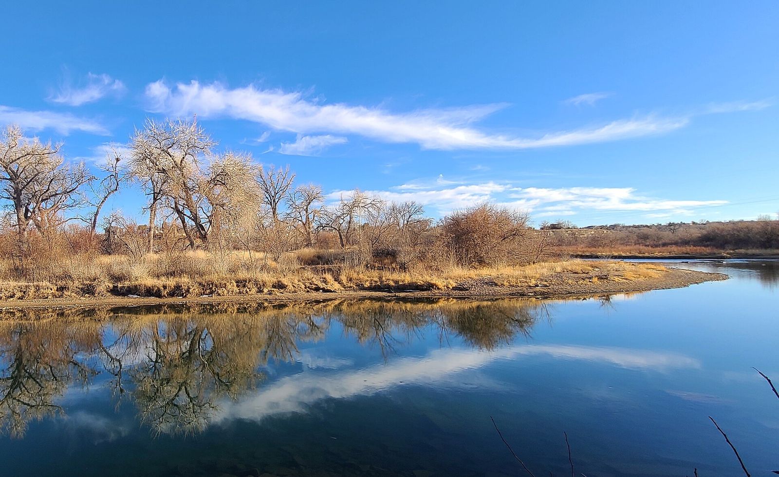 The Arkansas River flowing through Pueblo, Colorado
