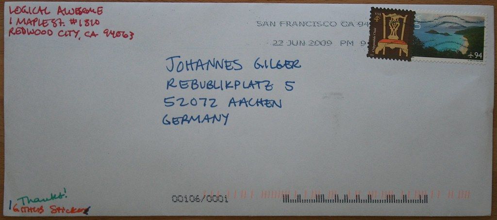Envelopes and letters laid out on a table