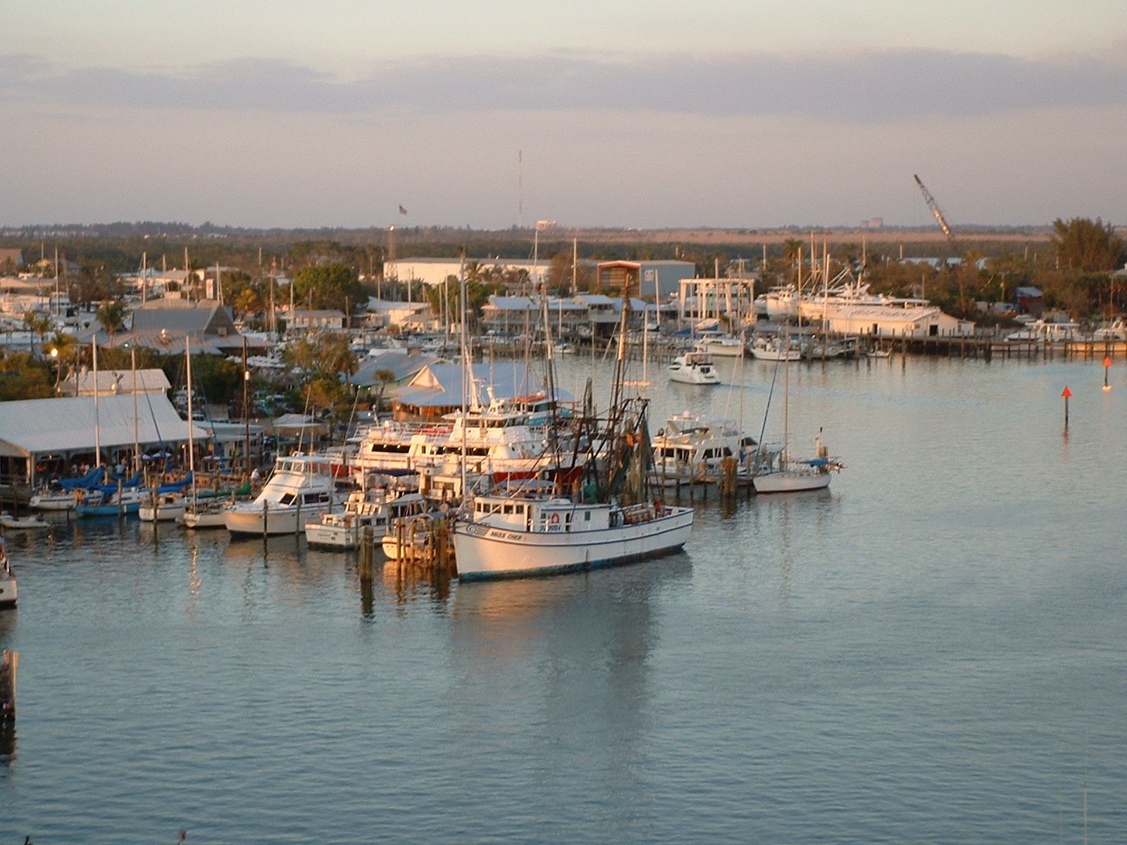 Boats at the downtown Fort Myers marina on the Caloosahatchee River