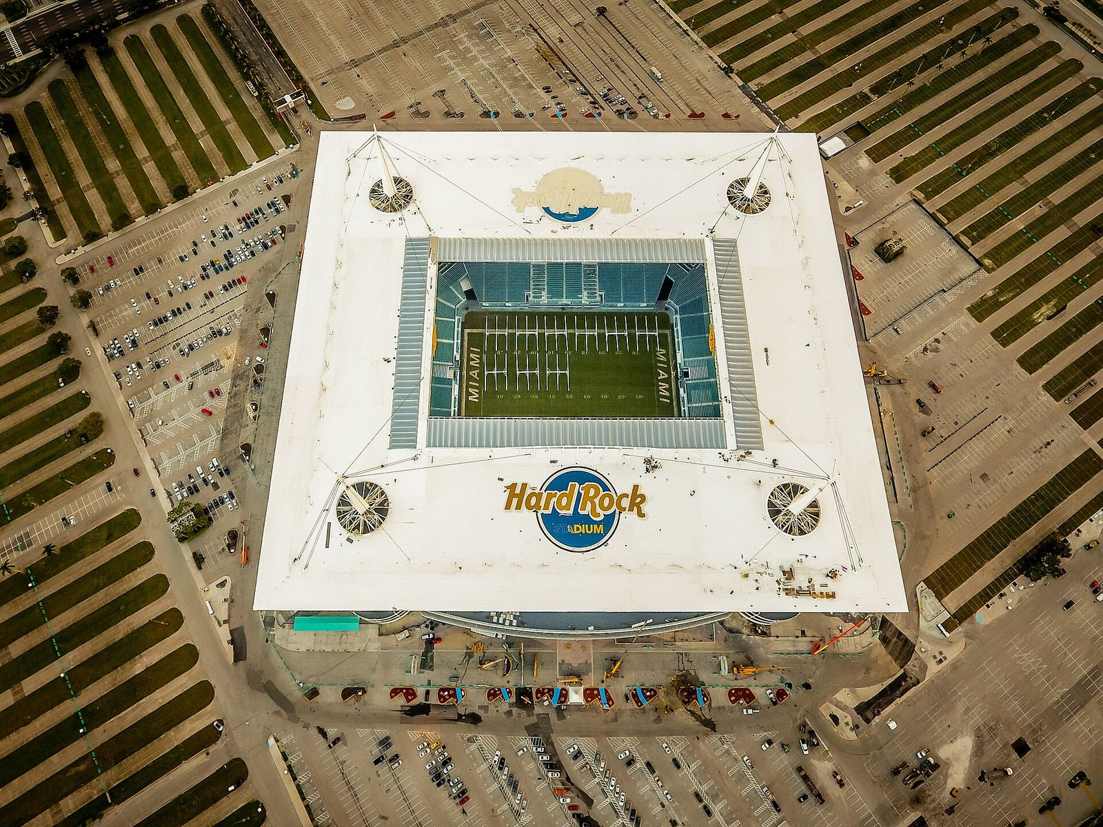 Aerial view of Hard Rock Stadium in Miami Gardens