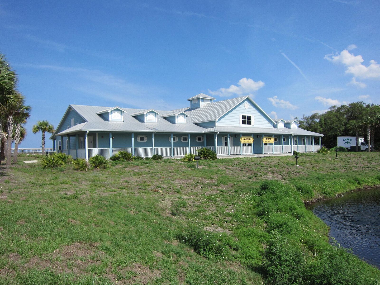 The Lagoon House building beside a waterway in Palm Bay