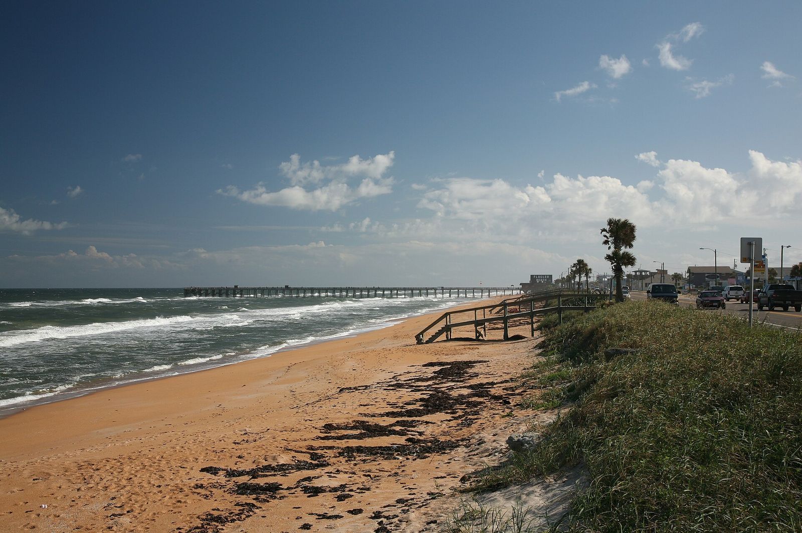 Flagler Beach and its pier south of Palm Coast