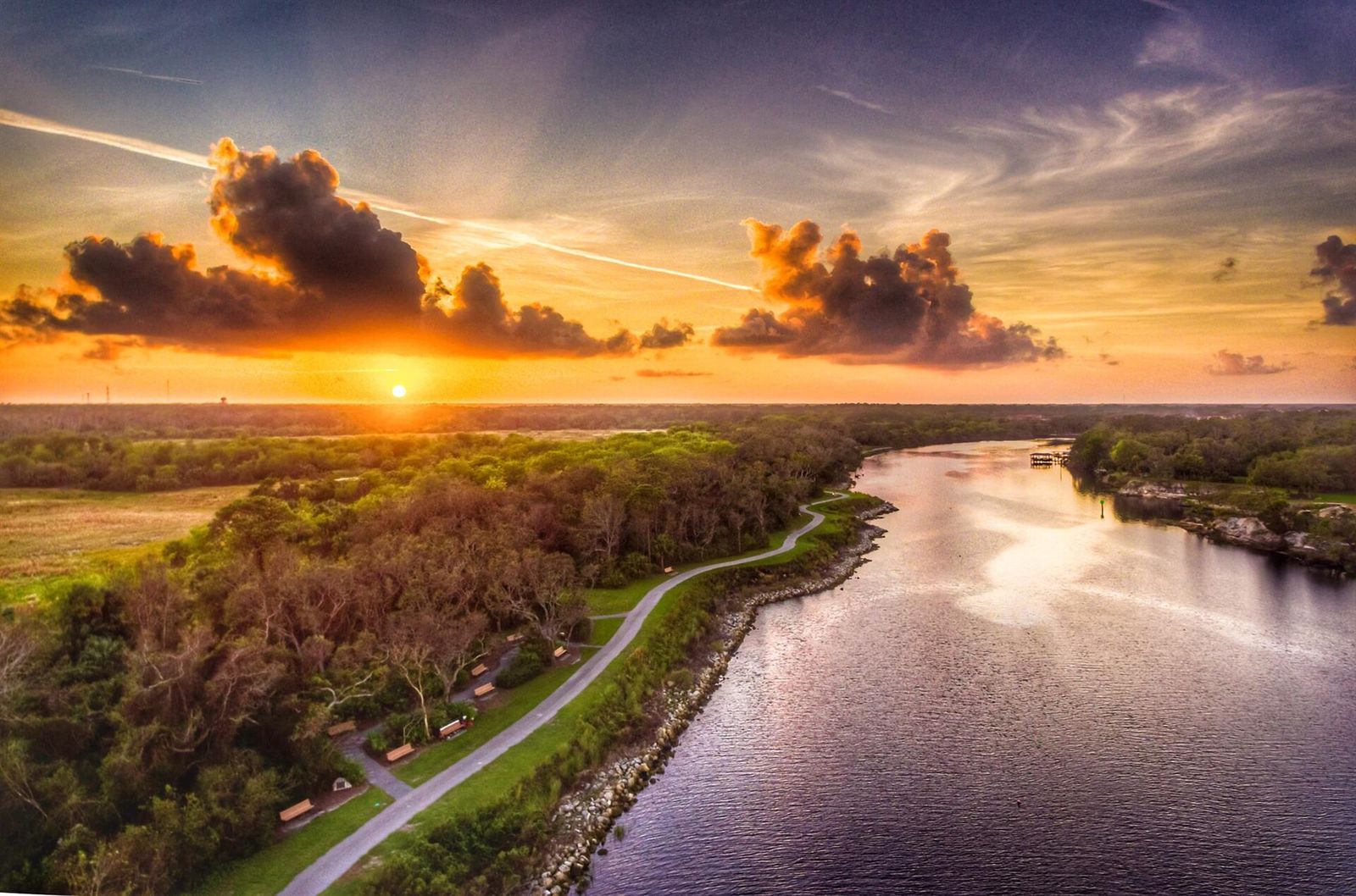Sunset over the Intracoastal Waterway in Palm Coast