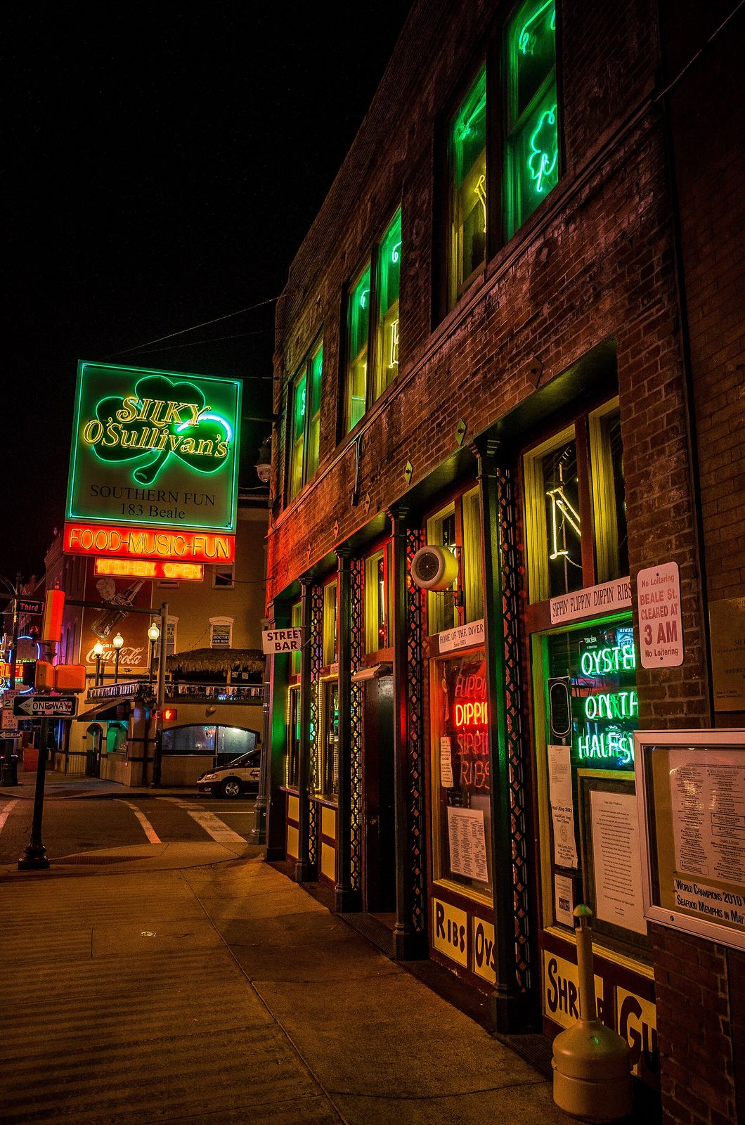 Neon signs along Beale Street in Memphis