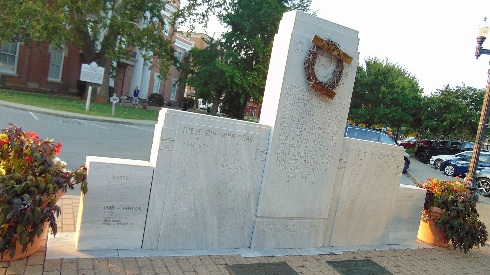 The war memorial on the public square in downtown Murfreesboro