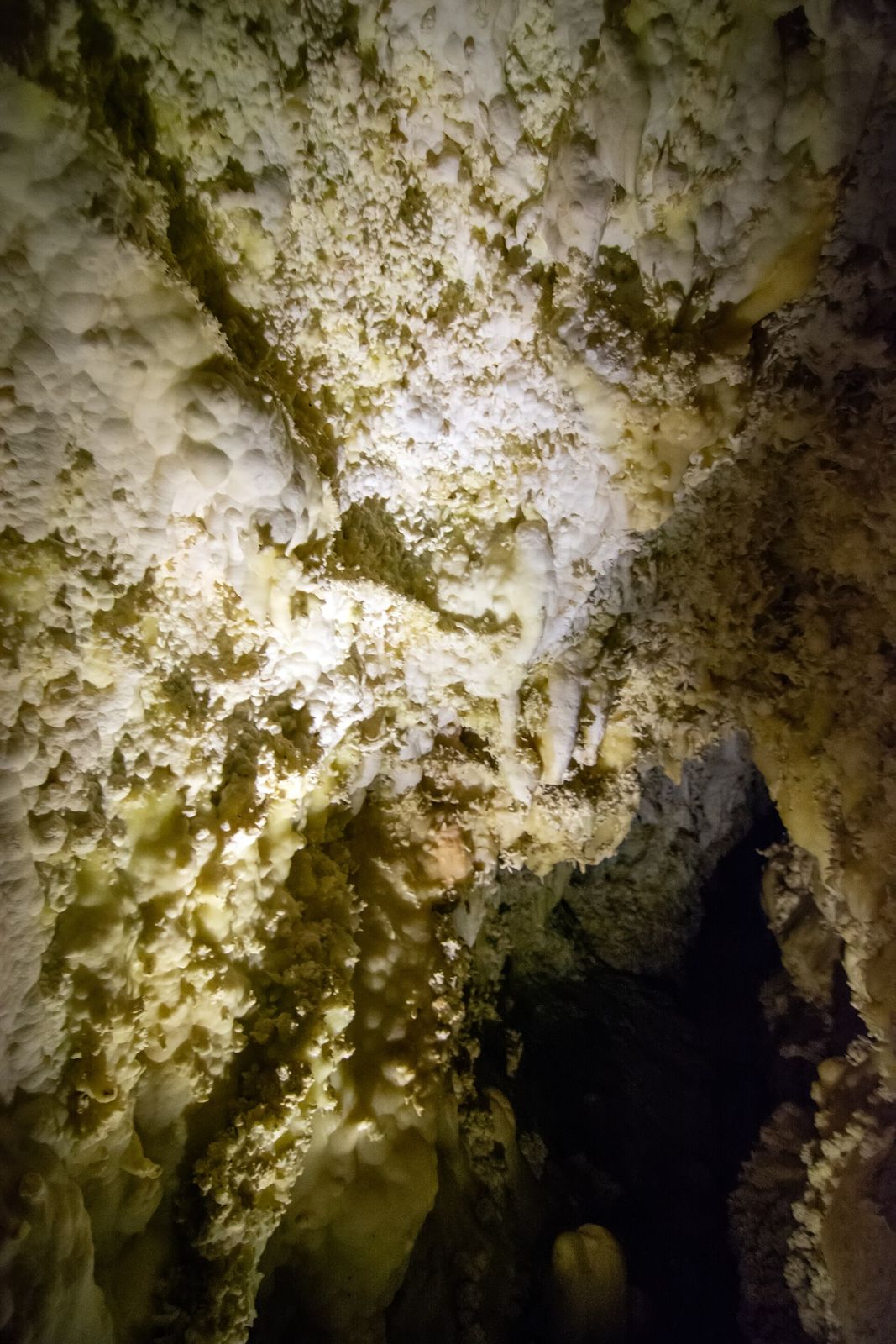 Lit rock formations inside Timpanogos Cave in American Fork Canyon