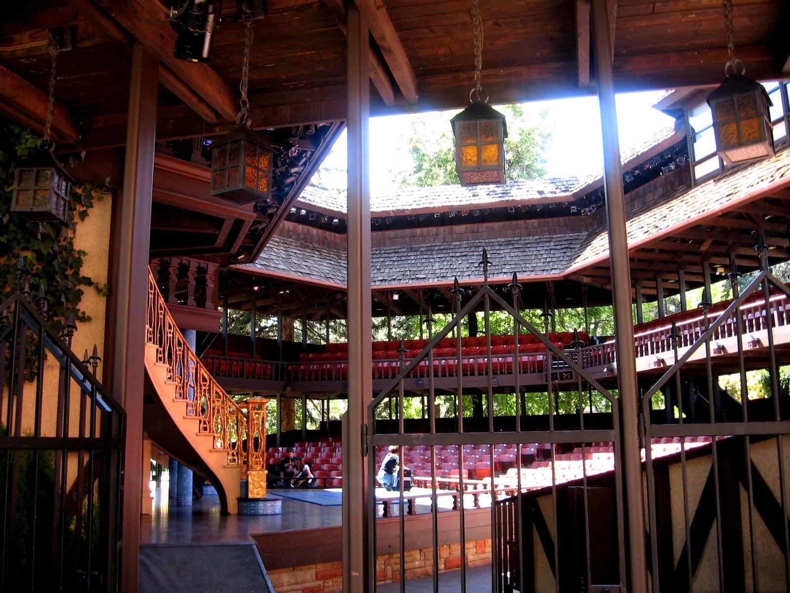 The open-air, Globe-style theater at Southern Utah University during the Shakespeare festival