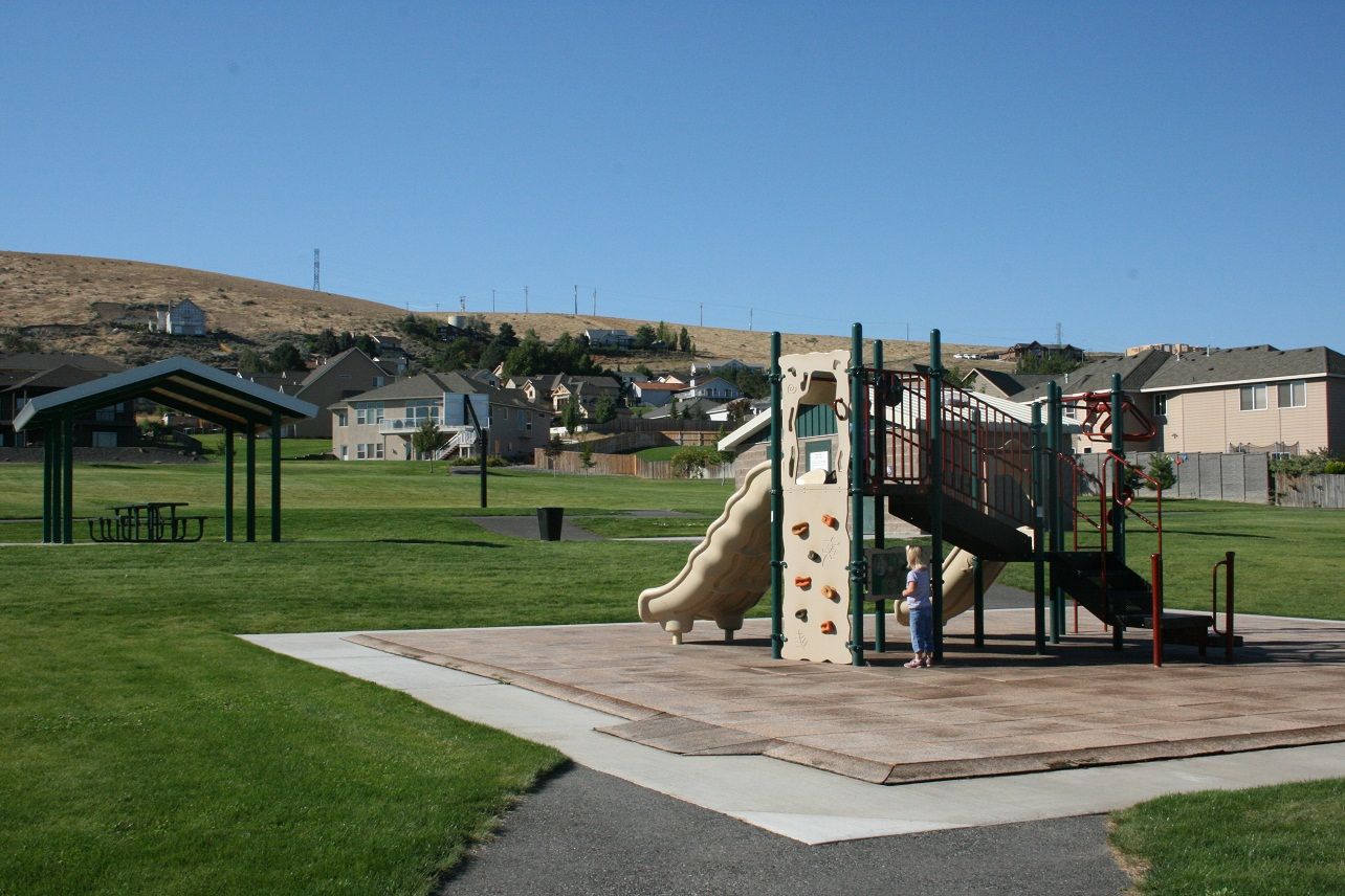 Playground and picnic shelter at Inspiration Park in Kennewick