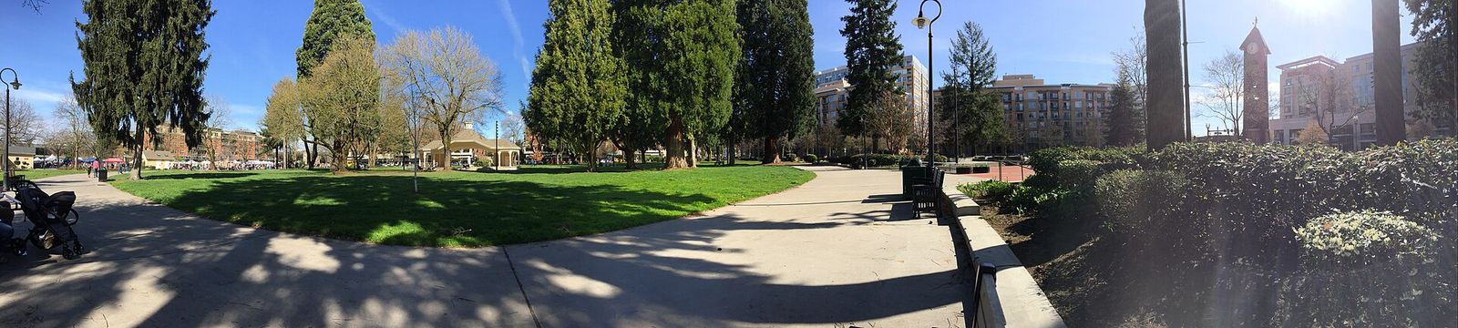 A panorama of Esther Short Park in downtown Vancouver